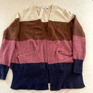 Madewell Kent Striped Cardigan Sweater in Coziest Yarn Colorblock Women Size XS